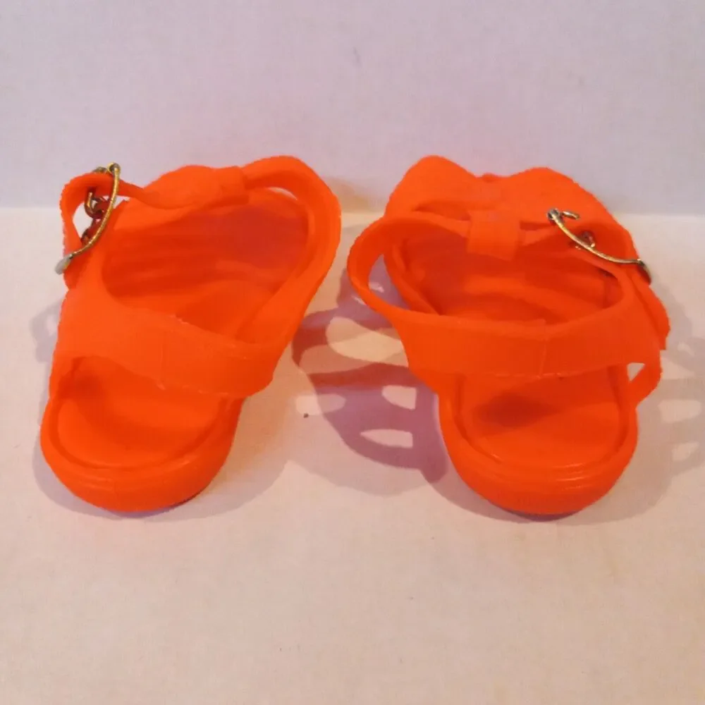 Infant Girls Jelly Sandals-Lot Of 2-Size 2-Clear-Orange-Glitter-Neon-Summer-Fun
